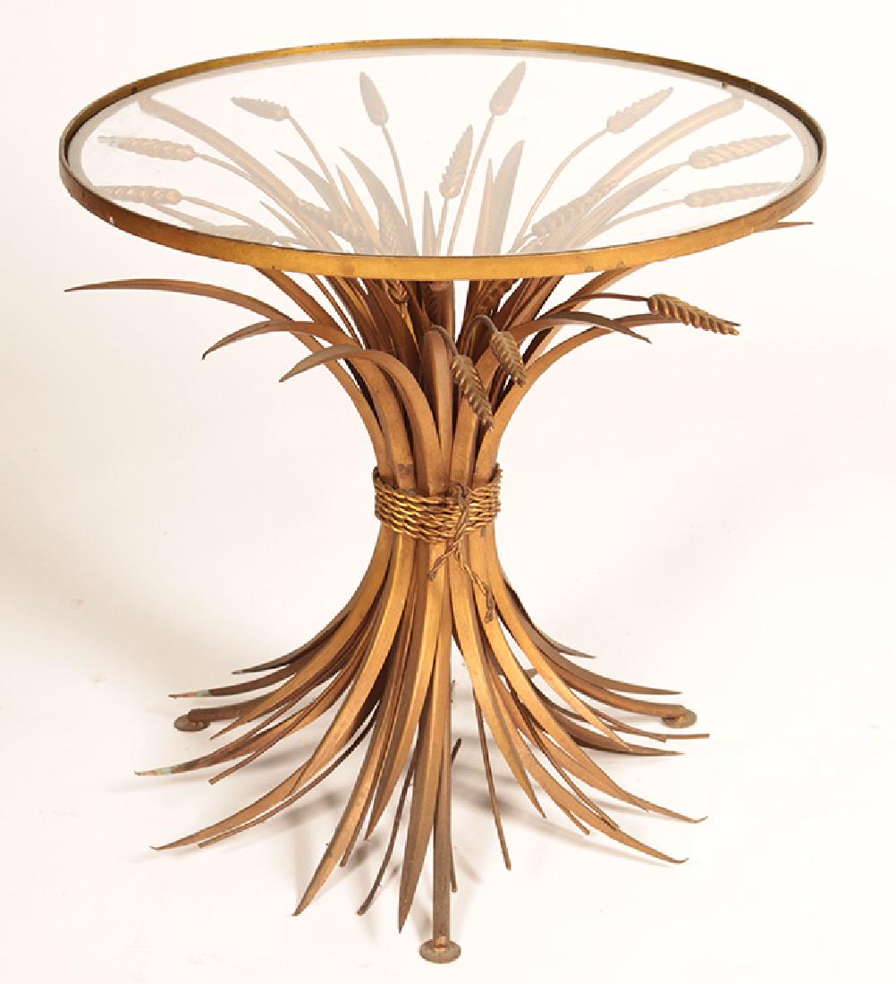 WROUGHT IRON WHEAT SHEAF BUNDLE SIDE TABLE 1960 (1 of 4)