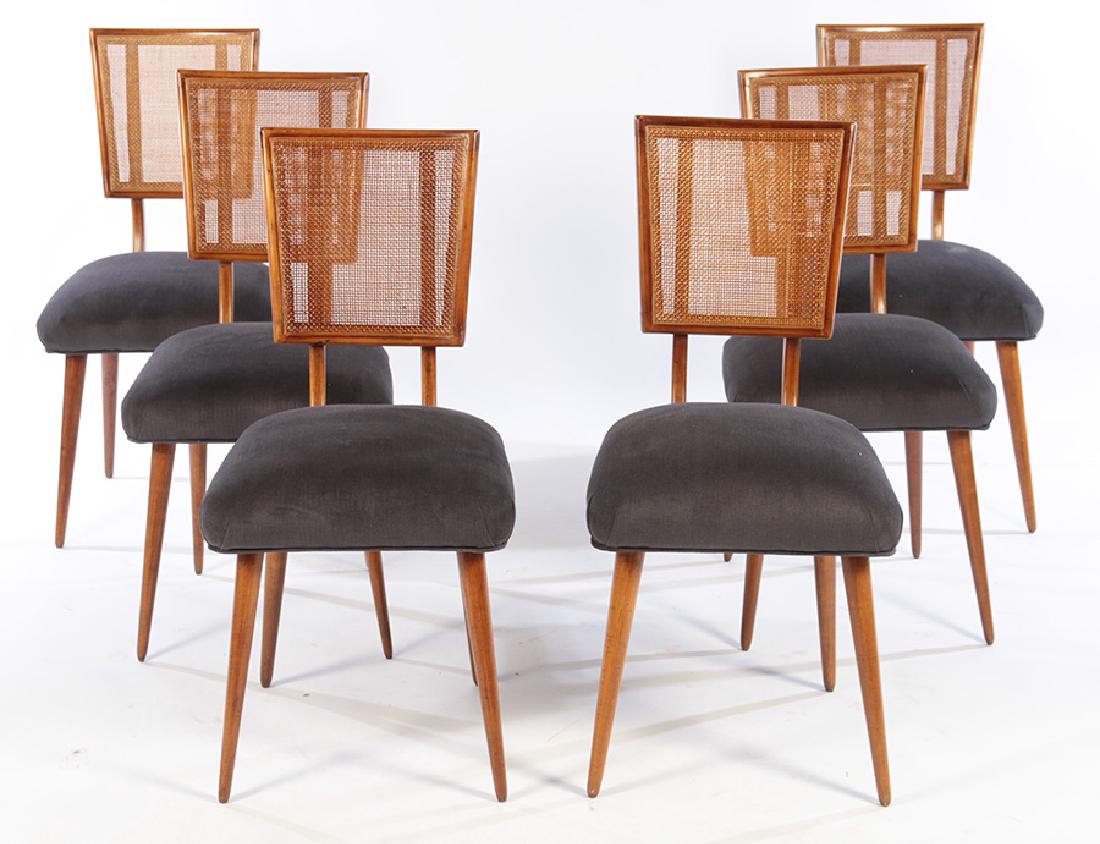 SET 6 MID CENTURY DINING CHAIRS CANED BACKS 1960 (1 of 6)