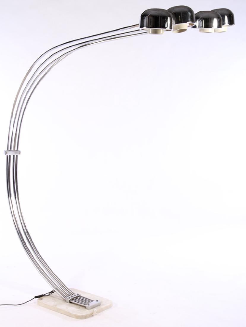 CHROME AND MARBLE 4 ARM FLOOR LAMP ARCO 1970 (1 of 4)
