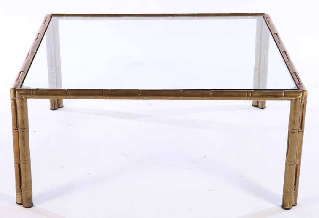 MODERN BRASS FAUX BAMBOO COFFEE TABLE 1970 (1 of 3)