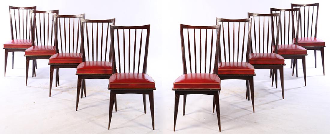 SET OF 10 MID CENTURY DINING CHAIRS CIRCA 1940 (1 of 7)