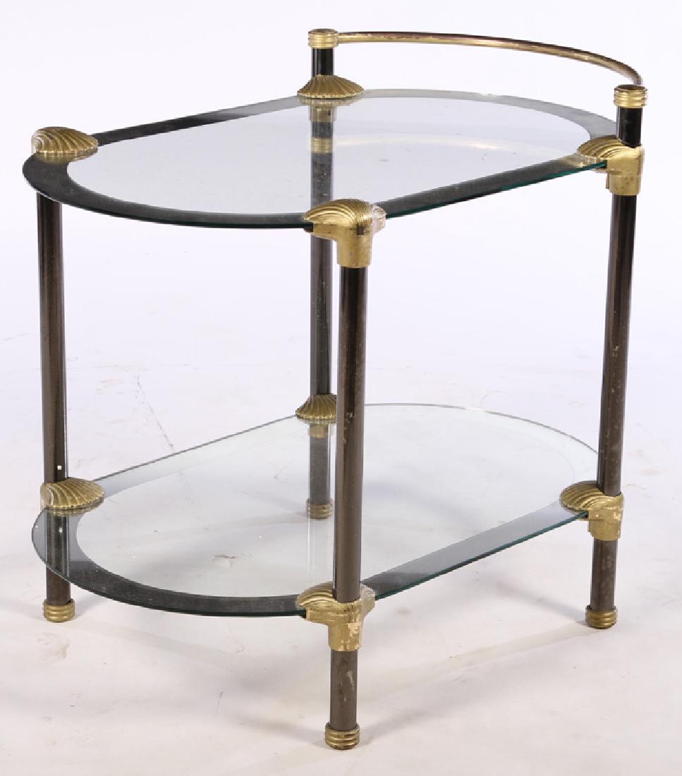 ITALIAN 2 TIERED BAR CART SILVERED GLASS 1970 (1 of 4)