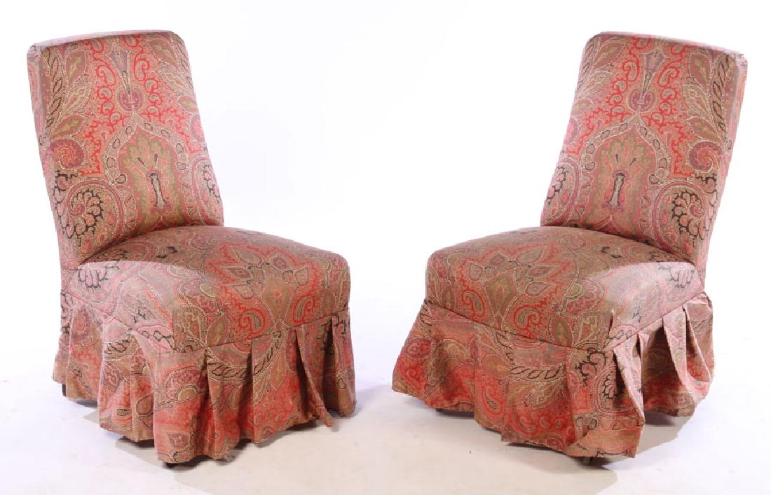 PAIR FRENCH NAPOLEON III SLIPPER CHAIRS 1880 (1 of 4)