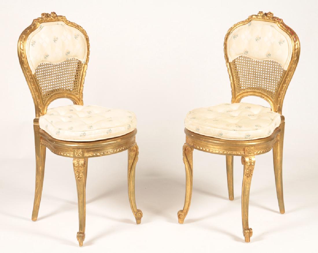 PR FRENCH LOUIS XV GILTWOOD CARVED CHAIRS 1910 (1 of 6)