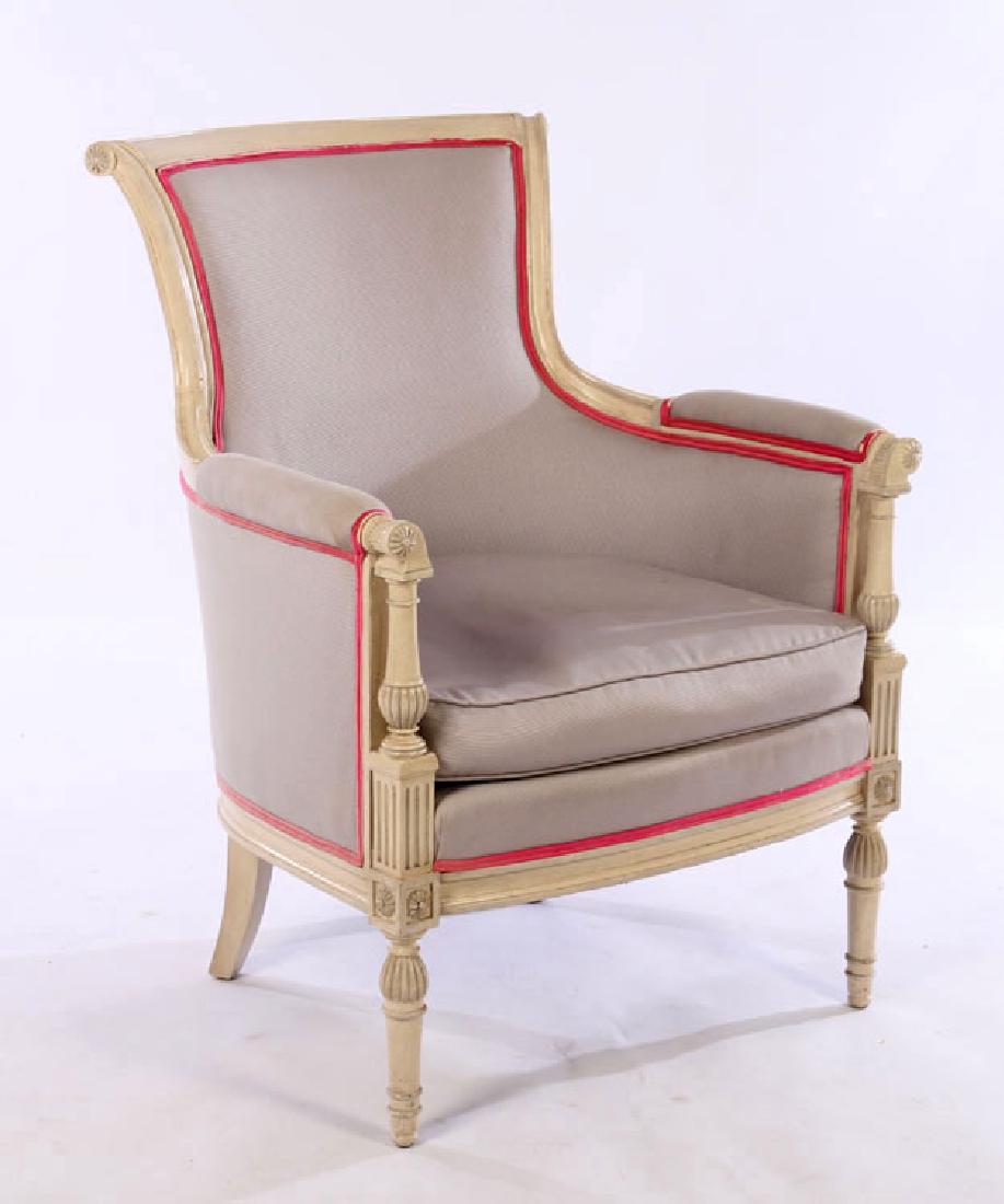 DIRECTOIRE STYLE CARVED BERGERE CHAIR (1 of 4)