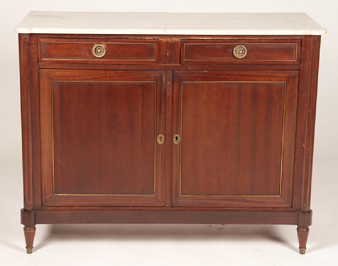FRENCH LOUIS XVI STYLE MARBLE TOP SERVER 1940 (1 of 6)