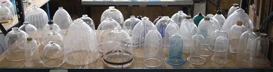 39 BRITISH COLONIAL HANGING GLASS LANTERNS C.1950 (1 of 3)