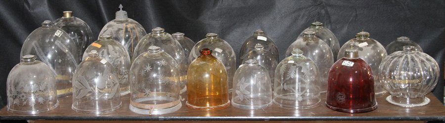 23 BRITISH COLONIAL HANGING GLASS LANTERNS C.1950 (1 of 3)