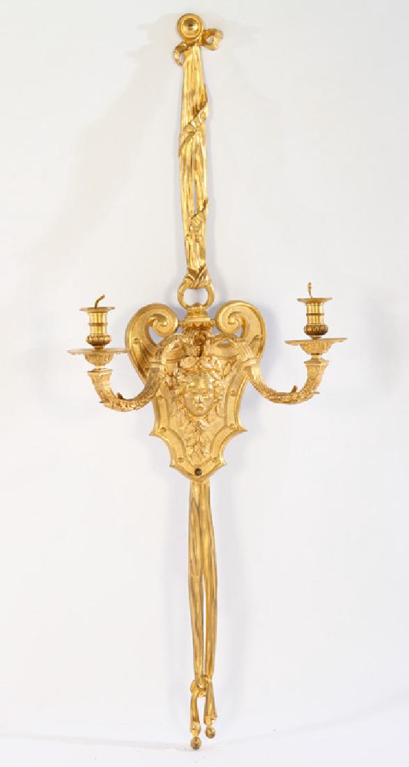LARGE EMPIRE GILT BRONZE SCONCE 2 ARMS (1 of 4)