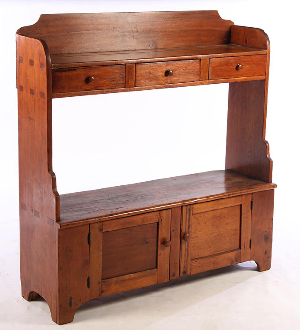 AMERICAN 19TH CENT. SOFTWOOD BUCKET BENCH (1 of 5)