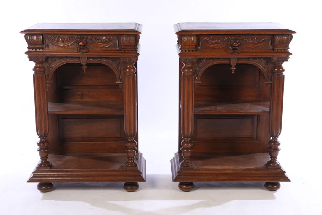 PAIR 19TH CENT. FRENCH CARVED WALNUT ETEGERES (1 of 6)
