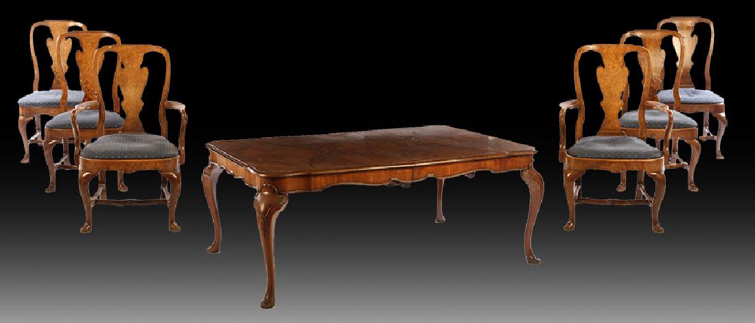 QUEEN ANNE DINING TABLE 6 DINING CHAIRS (1 of 10)