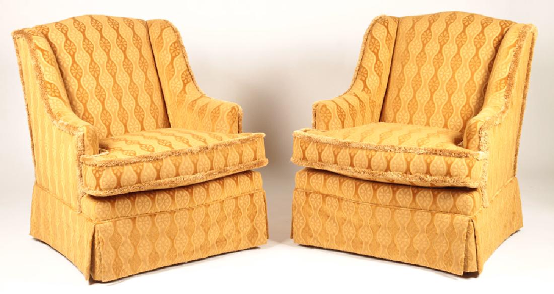 PAIR OF LABELED SCHUMACHER UPHOLSTERED CHAIRS (1 of 5)