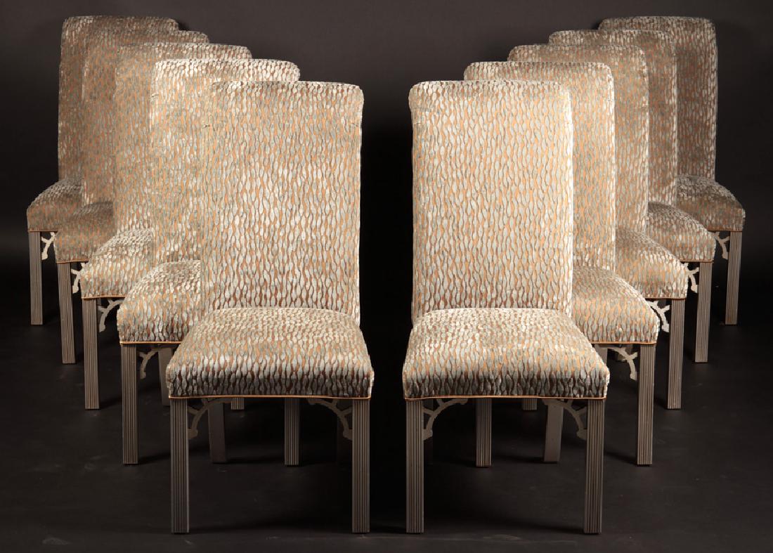 SET OF 10 HIGH STYLE UPHOLSTERED DINING CHAIRS (1 of 5)