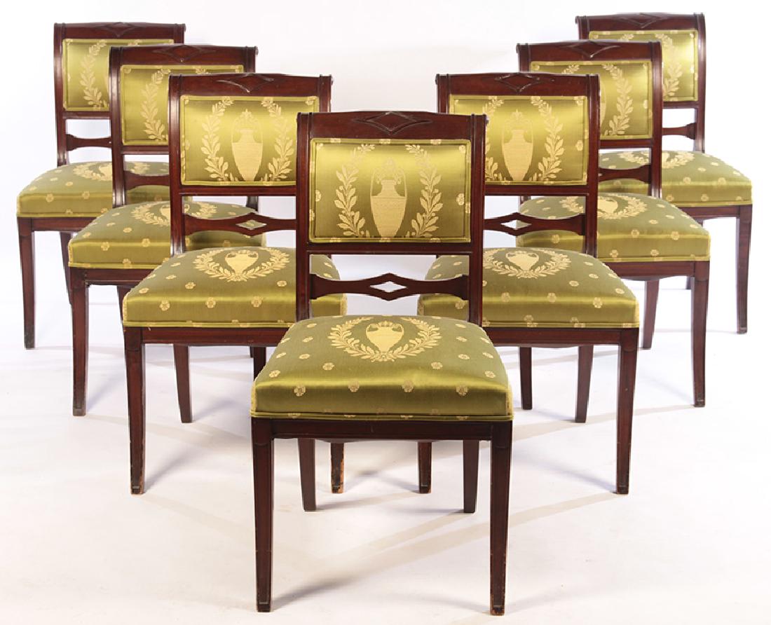 SET 7 EMPIRE STYLE MAHOGANY DINING CHAIRS 1940 (1 of 5)