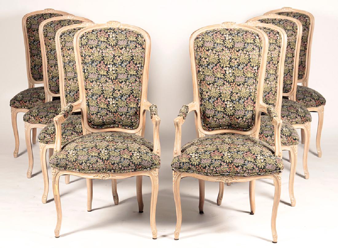 SET OF 8 LOUIS XV STYLE DINING CHAIRS (1 of 5)