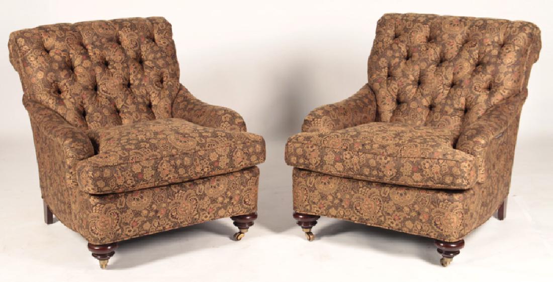 PAIR LABELED CENTURY UPHOLSTERED CLUB CHAIRS (1 of 5)