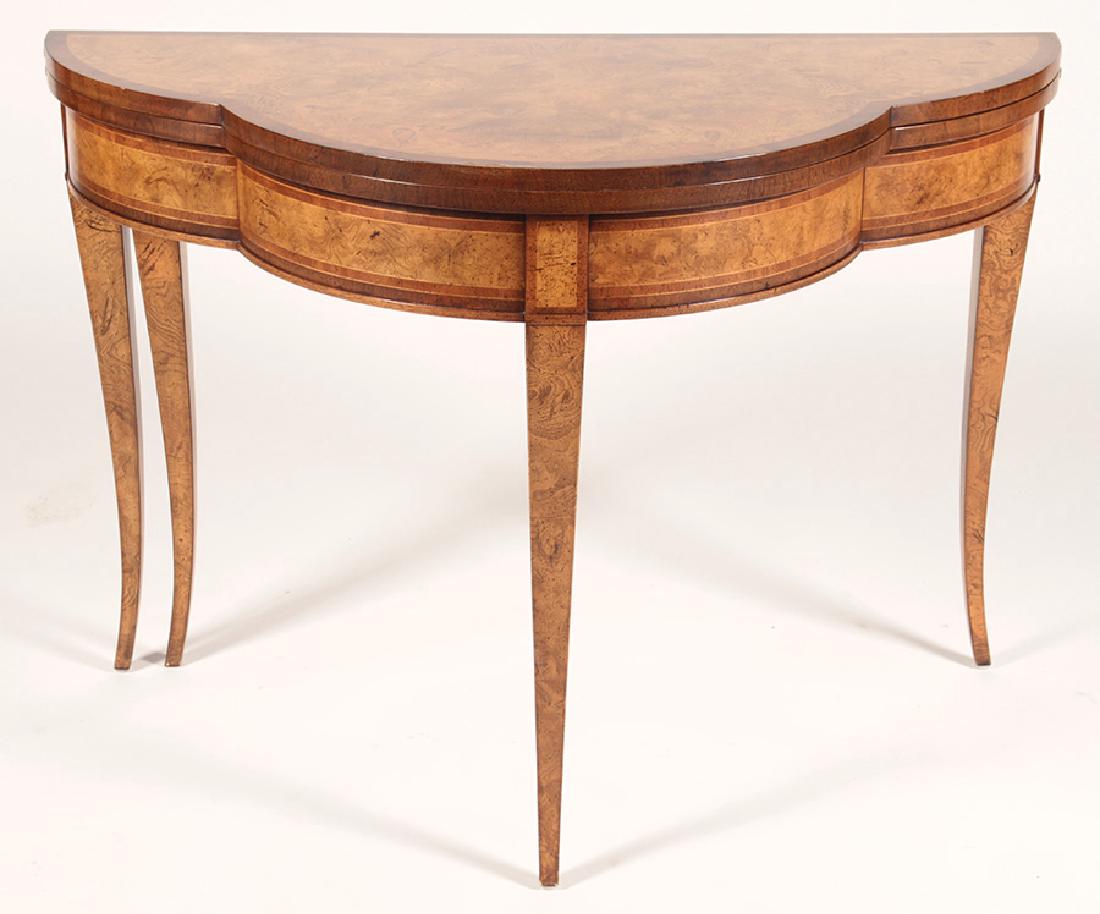 LABELED E.J. VICTOR WALNUT FLIP TOP GAMES TABLE (1 of 5)