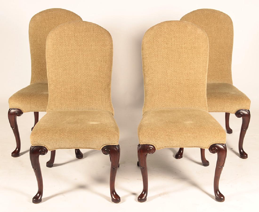 SET 4 UPHOLSTERED DINING CHAIRS CABRIOLE LEGS (1 of 4)