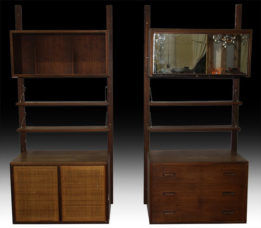 TEAK WALL MOUNTED STORAGE UNIT CIRCA 1960 (1 of 7)