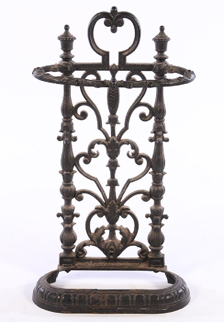CAST IRON UMBRELLA STAND SCROLL DECORATION (1 of 3)