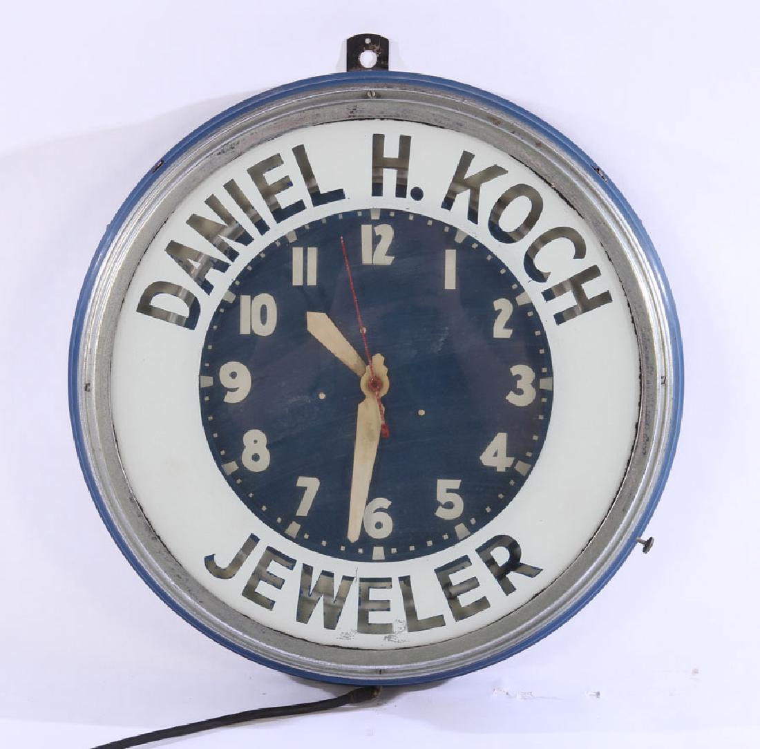 ART DECO NEON ADVERTISING CLOCK (1 of 4)