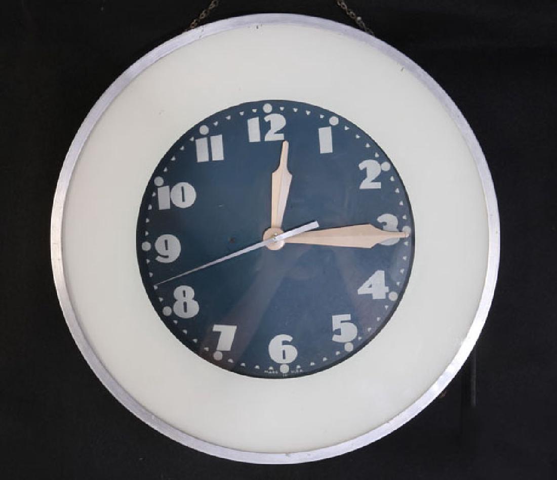 ART DECO NEON WALL CLOCK MARKED MADE IN U.S.A. (1 of 5)