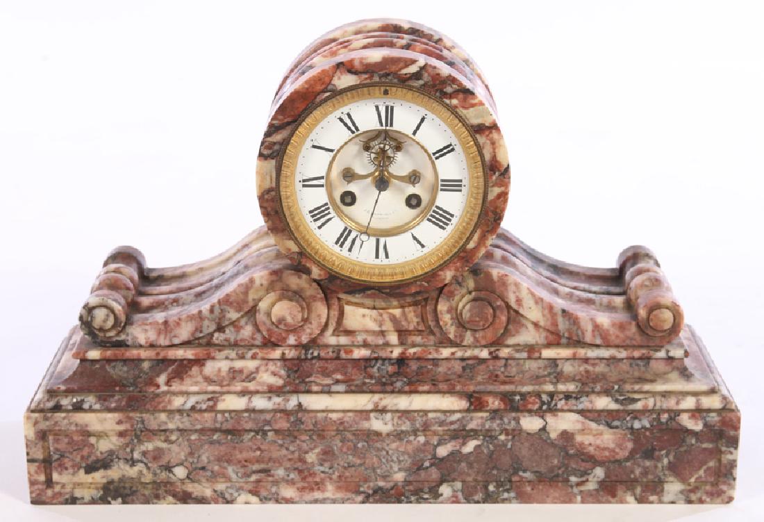 TWO TONE MARBLE CLOCK MARKED J.E. CALDWELL 1890 (1 of 5)