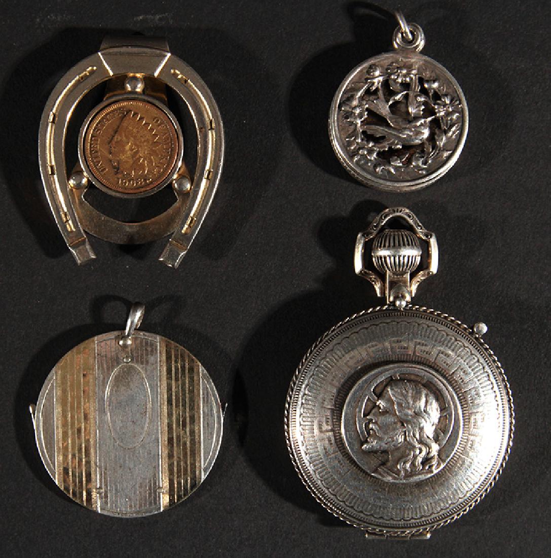 LOT OF 4 ITEMS SILVER LOCKETS 14K GOLD NAIL KIT (1 of 5)