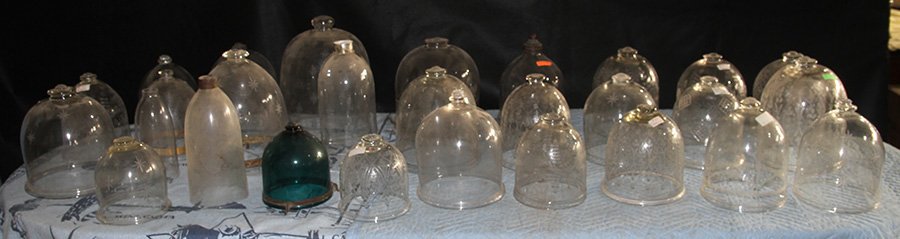 28 BRITISH COLONIAL HANGING GLASS LANTERNS C.1950 (1 of 3)