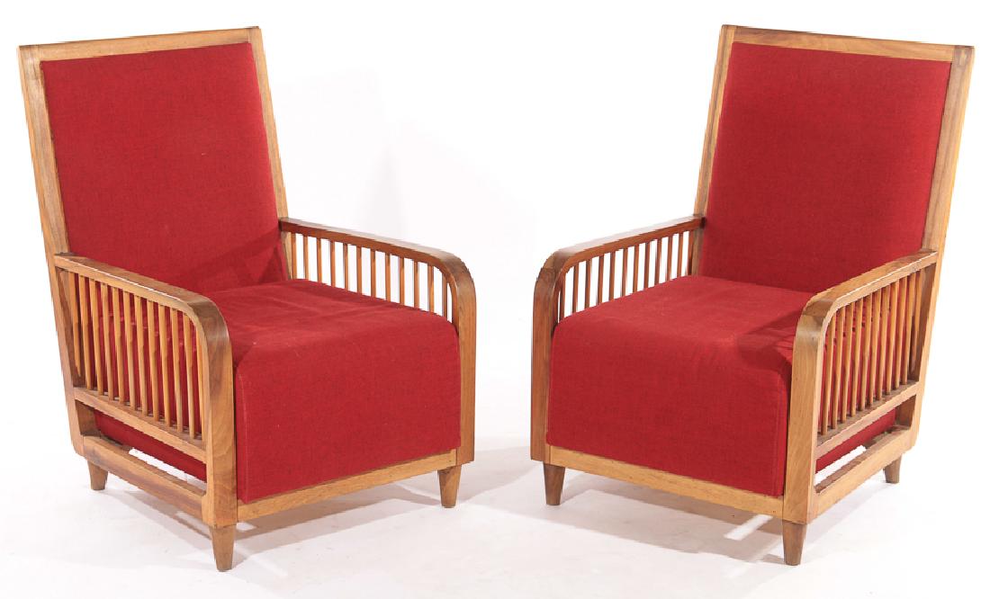 PAIR PAOLO BUFFA CLUB CHAIRS UPHOLSTERED 1970 (1 of 5)