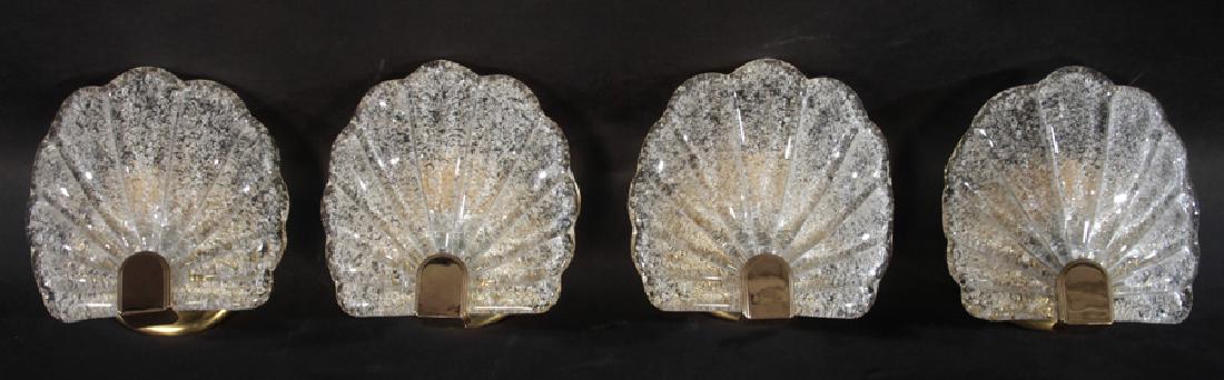 SET FOUR MURANO GLASS WALL SCONCES (1 of 4)