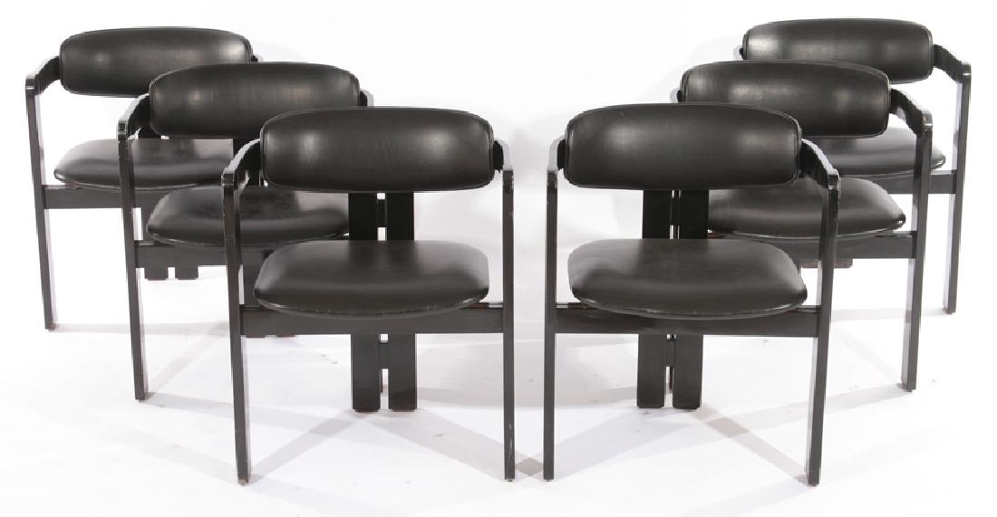 SIX ITALIAN TOBIA SCARPA EBONIZED CHAIRS 1970 (1 of 5)