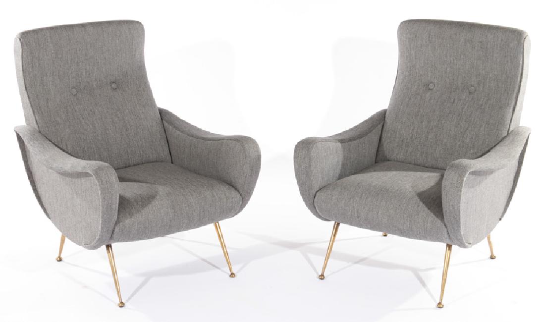 PAIR ITALIAN MARCO ZANUSO CLUB CHAIRS 1960 (1 of 5)