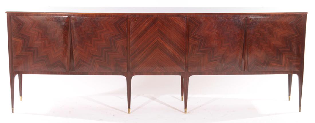 ITALIAN ROSEWOOD MODERN SIDEBOARD GLASS TOP 1960 (1 of 6)