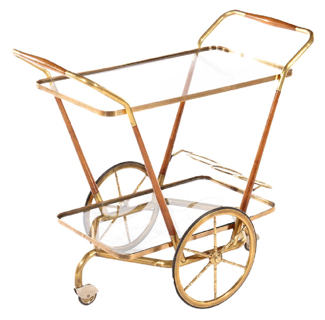 ITALIAN MODERN DRINKS CART GLASS TOP 1970 (1 of 6)