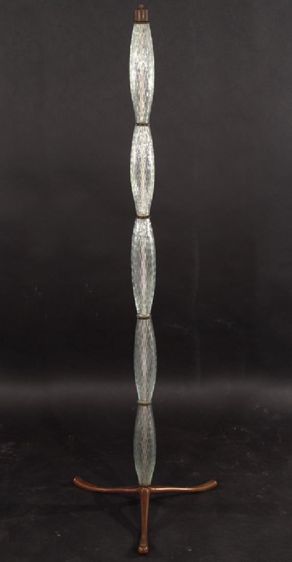 ITALIAN DIAMOND GLASS BRONZE FLOOR LAMP 1960 (1 of 4)