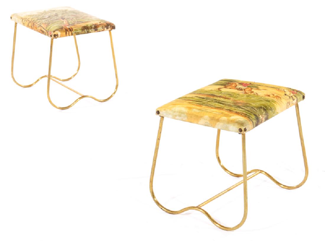 PAIR ITALIAN MODERN BRASS BENCHES 1950 (1 of 4)