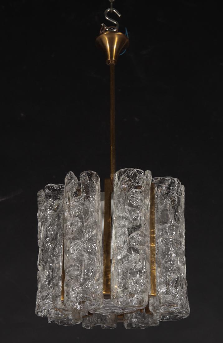 ITALIAN MAZZEGA BRASS GLASS HANGING LANTERN 1970 (1 of 4)