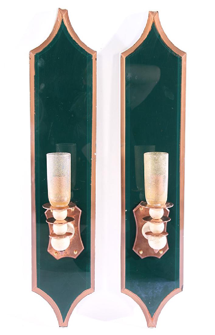 PAIR ITALIAN GLASS SCONCES MURANO 1950 (1 of 4)