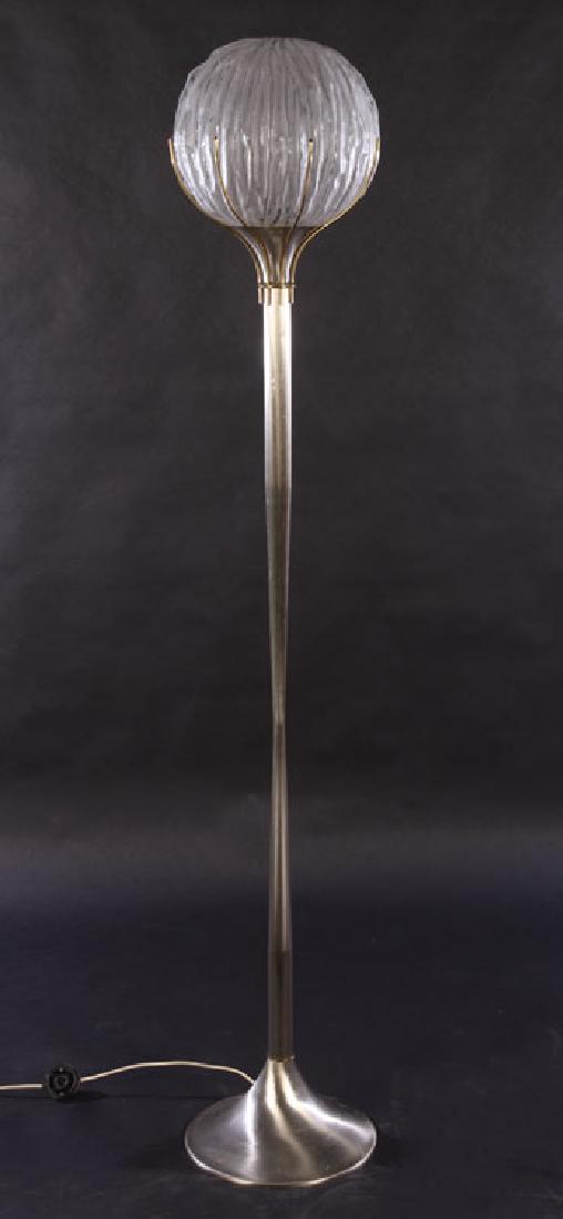 ITALIAN MODERN FLOOR LAMP GLASS SHADE 1970 (1 of 4)