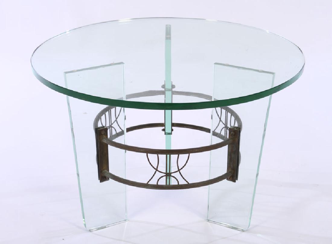 ITALIAN MODERN SIDE TABLE ROUND GLASS TOP 1970 (1 of 3)