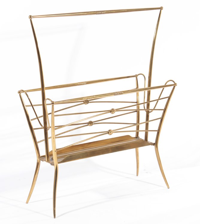 MODERN BRASS MAGAZINE RACK 1960 (1 of 5)