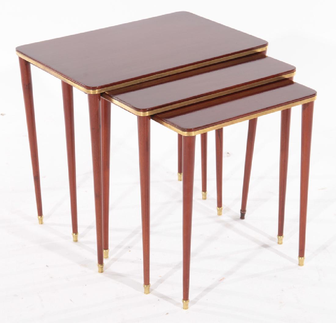 SET OF THREE NESTING TABLES LABELED COMTE (1 of 6)