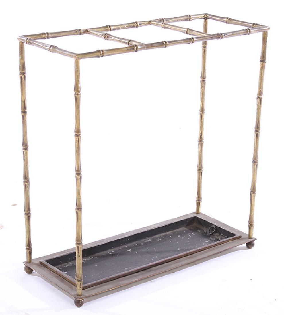 BAQUES BRONZE CANE UMBRELLA STAND BAMBOO  1950 (1 of 4)