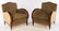 PAIR ART DECO UPHOLSTERED CLUB CHAIRS 1935