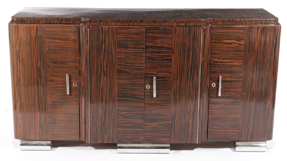ART DECO MACASSAR SIDEBOARD CHROME BASE 1930 (1 of 5)