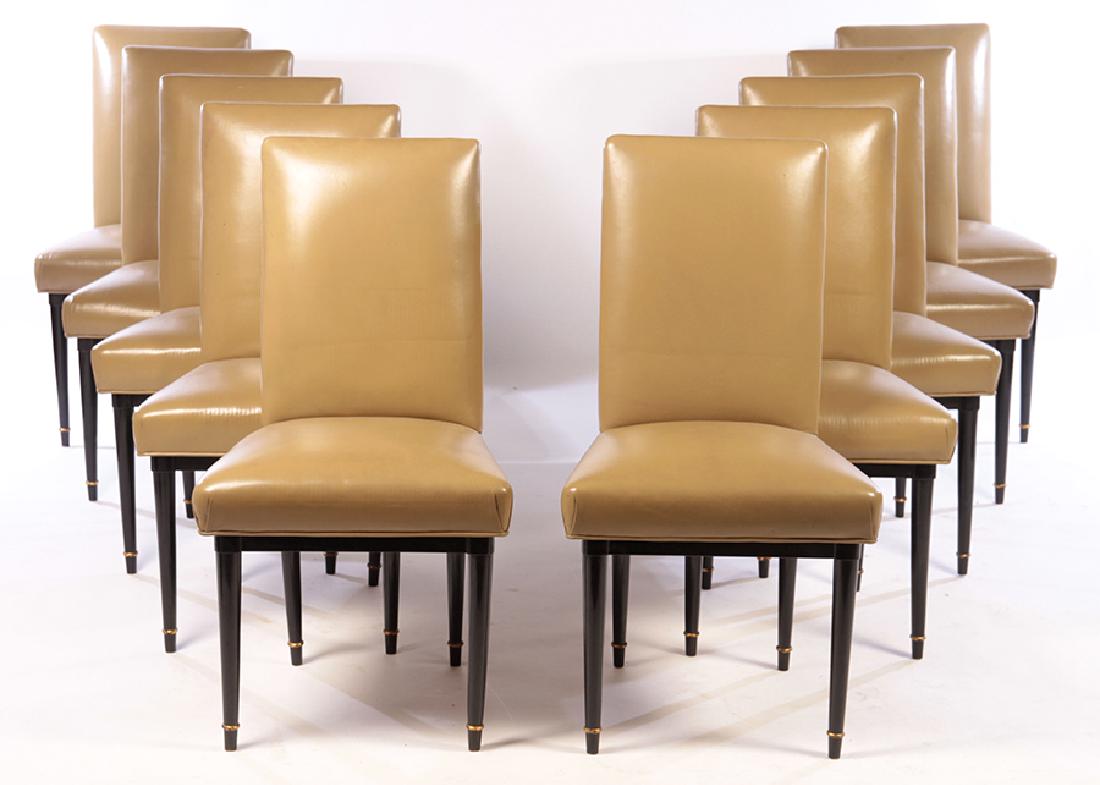 SET 10 LEATHER DINING CHAIRS COMTE (1 of 4)