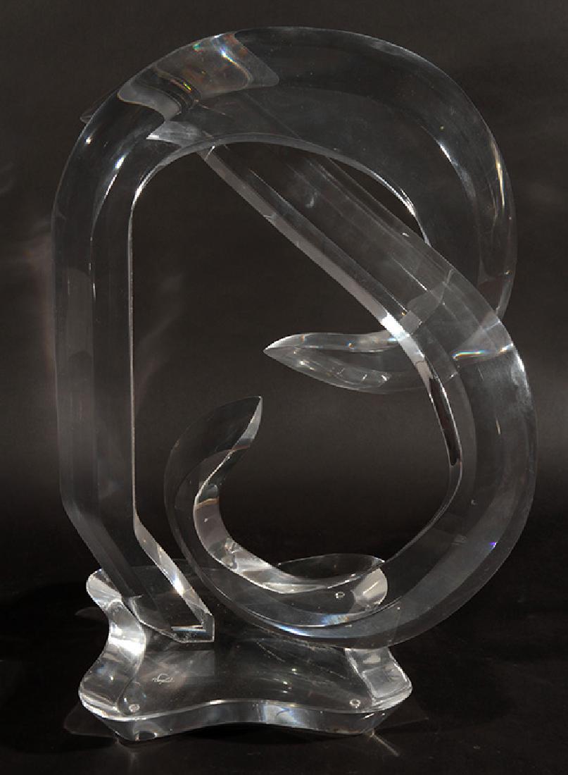 SIGNED VAN TEAL LUCITE ABSTRACT SCULPTURE (1 of 5)