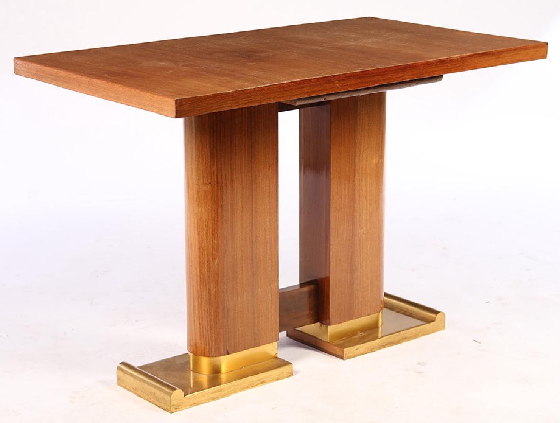 DECOENE FRERES CONSOLE TABLE DOUBLE PEDESTAL 1940 (1 of 4)